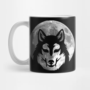 Wolf Silhouette on the moon gift for women and men Mug